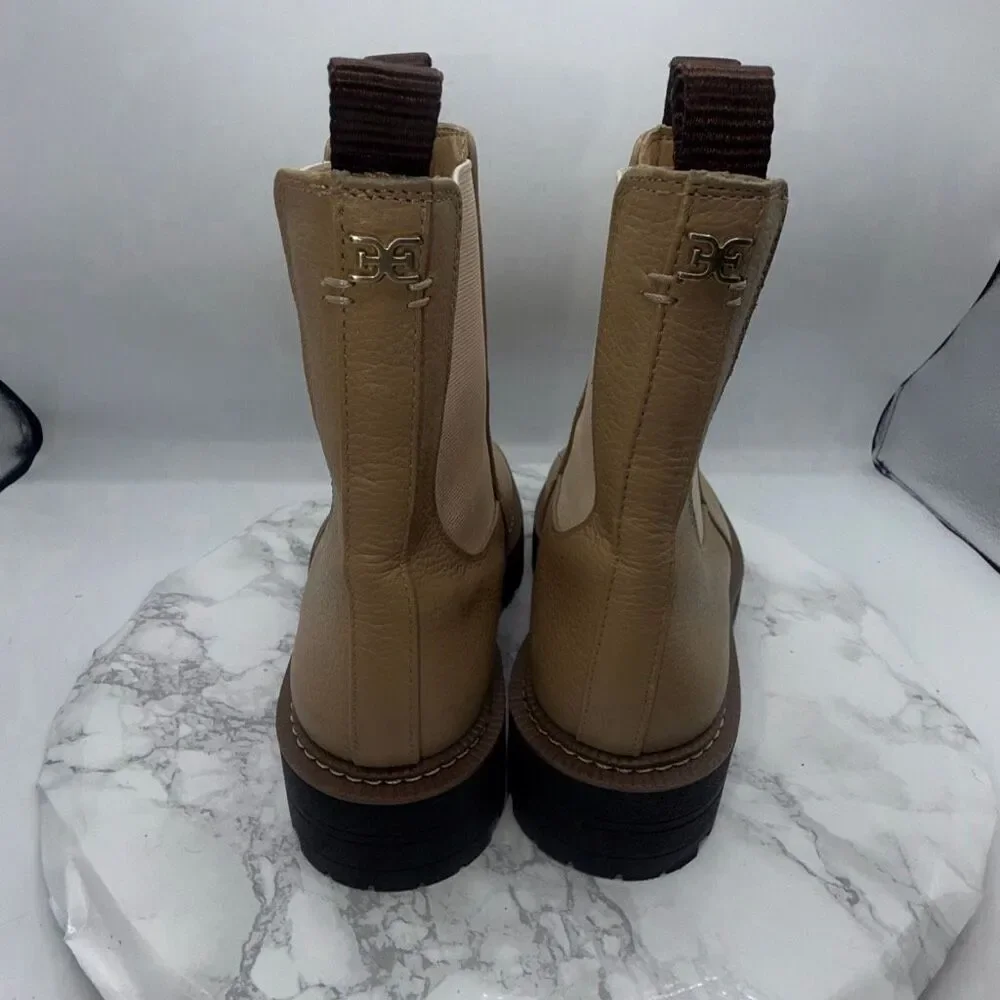 SAM EDELMAN Sesame Leather Laguna Waterproof Chelsea Boots-7.5